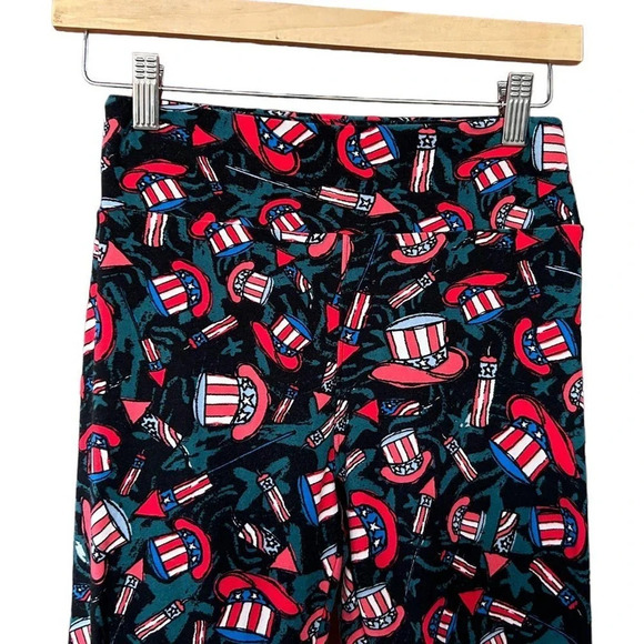 LuLaRoe Women's Uncle Sam 4th of July Patriotic America Leggings One Size 2-10 - Picture 2 of 5